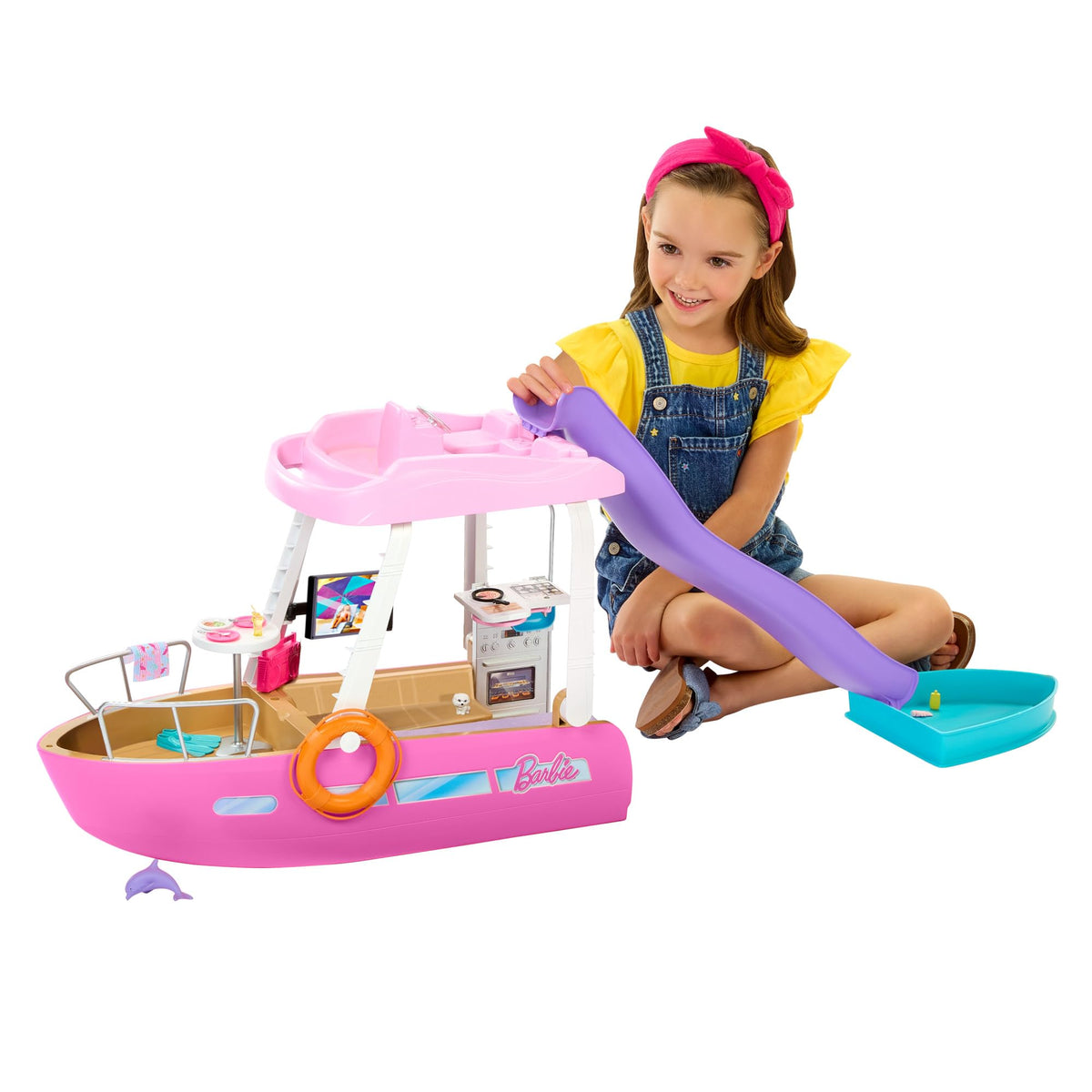 Barbie Dream Boat front view shows the exterior design for imaginative sea adventures.