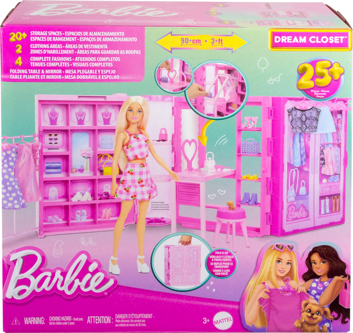 Barbie Dream Closet ottoman area provides puppy a comfy resting spot.