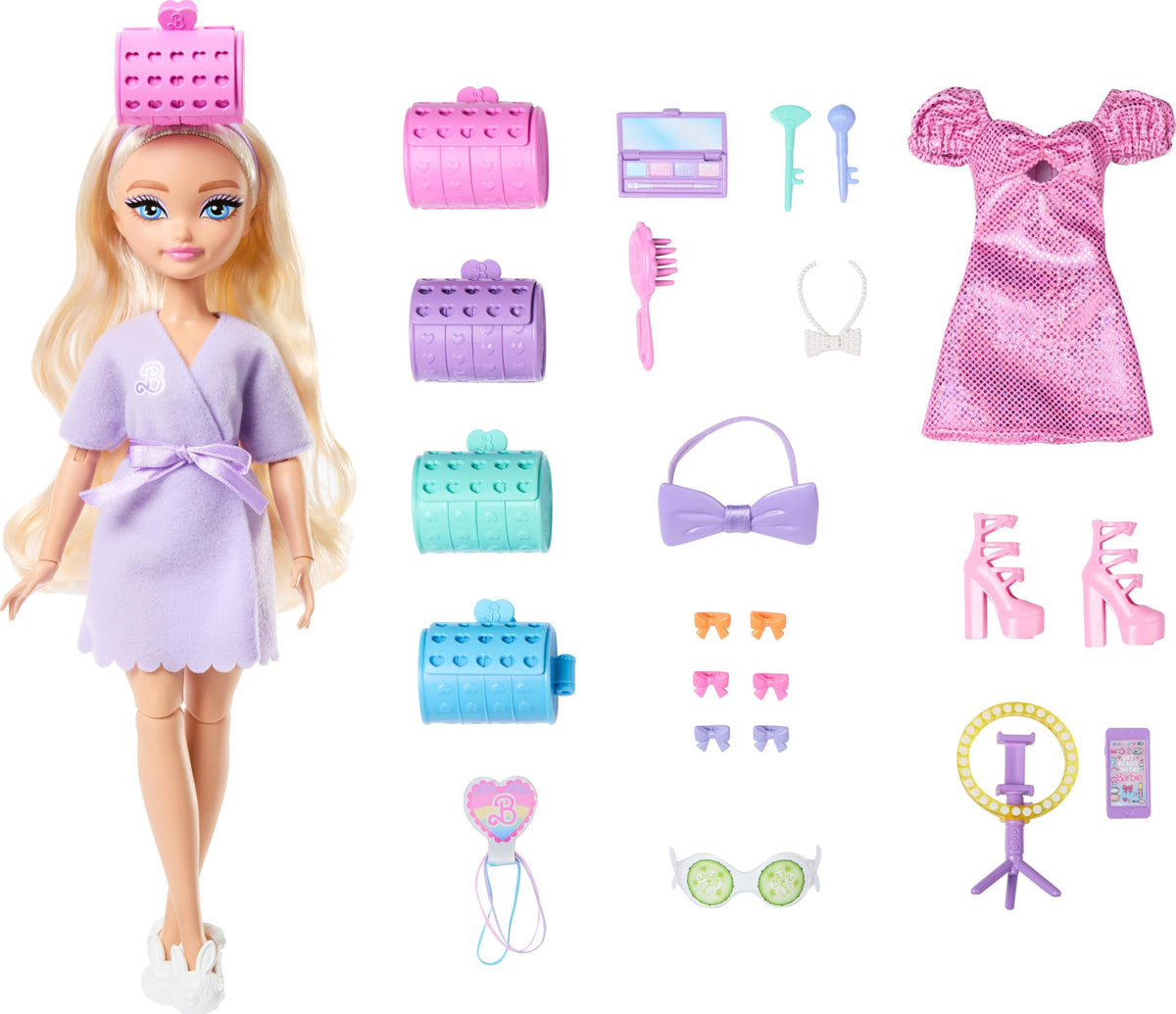 Barbie Malibu Dream Besties doll in robe for a cozy getting-ready moment.