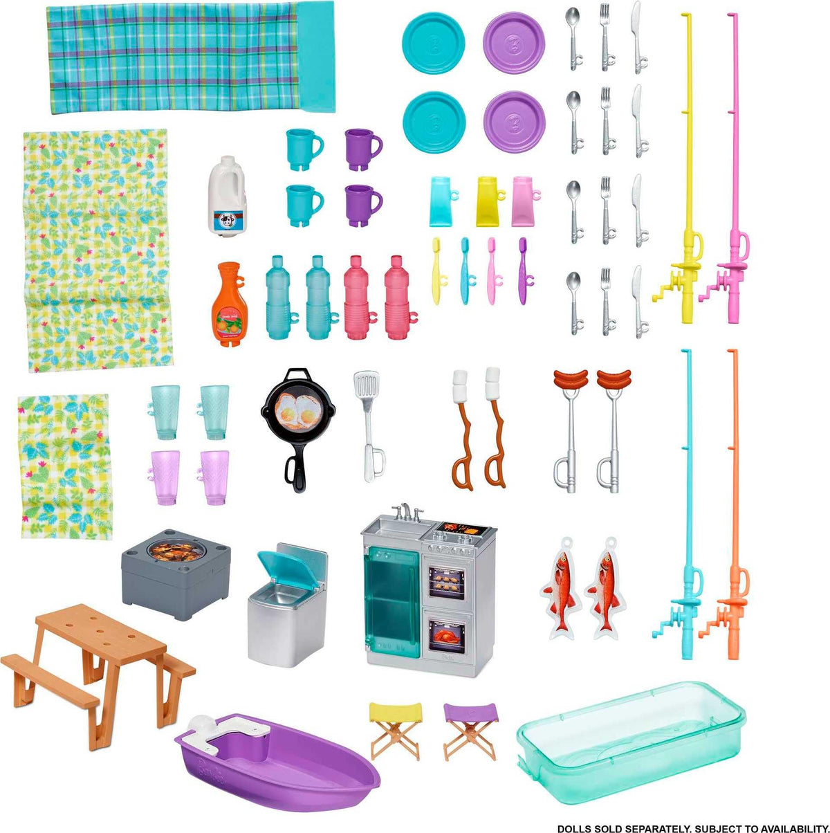 Barbie DreamCamper kitchen-area section enables pretend cooking and shared meals.