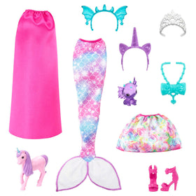 Barbie Dreamtopia complete dress-up set showcases colorful, versatile fashion play
