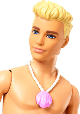 Barbie Dreamtopia merman doll features blonde hair for storytelling adventures.