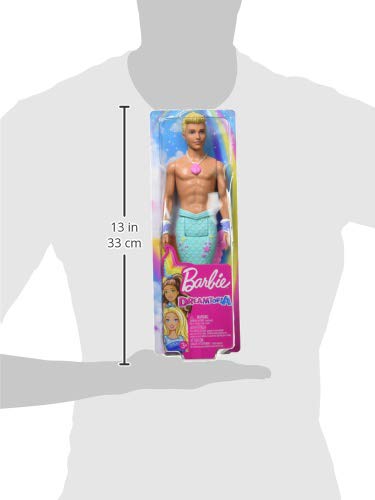Barbie Dreamtopia merman doll ombre tail with stars enhances fantasy styling.