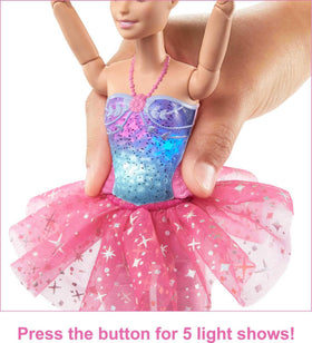 Barbie Dreamtopia pink tutu adds sparkle to pretend performances.