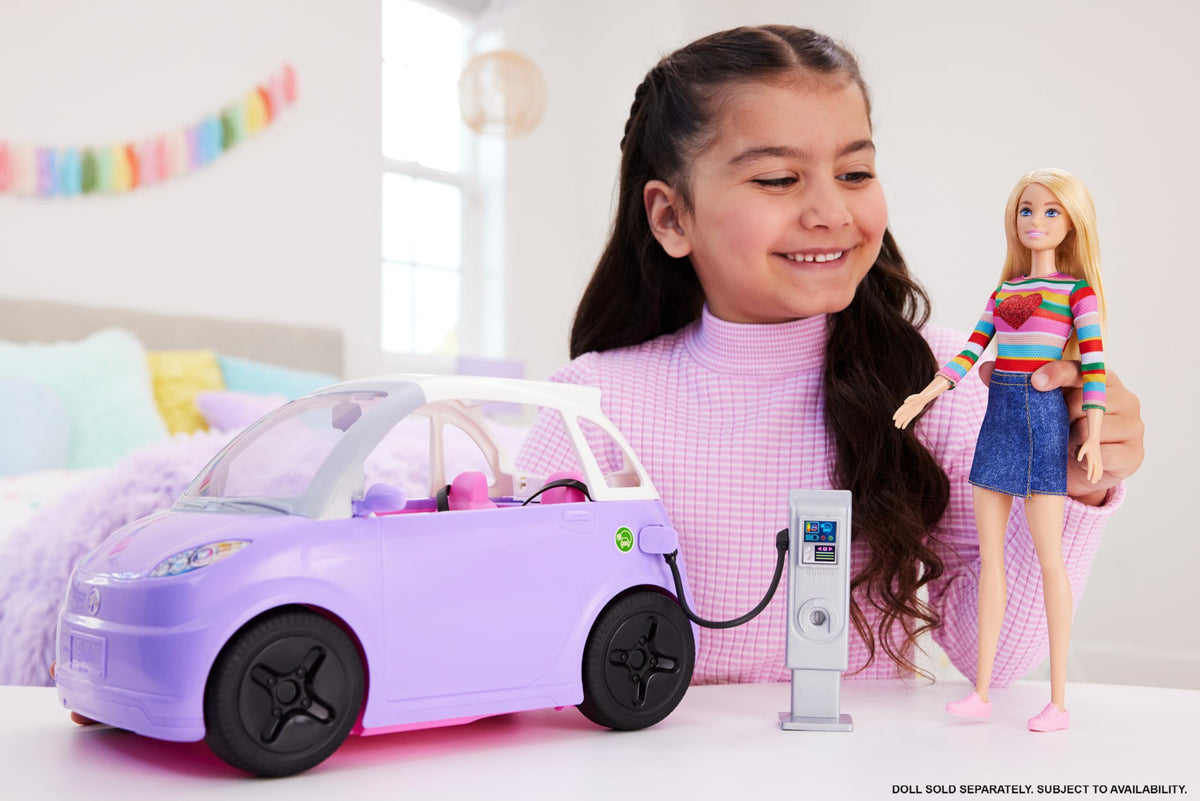 Barbie electric vehicle sunroof open top for convertible adventures.