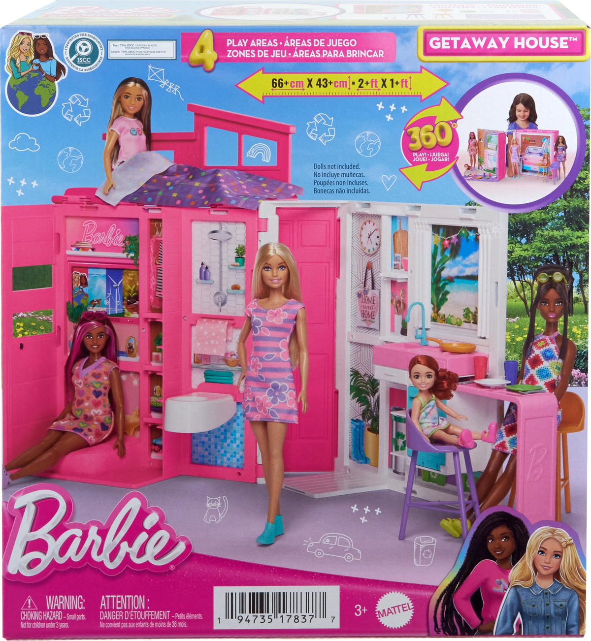 Barbie Getaway House supports 360-degree play, enhancing storytelling from every angle.