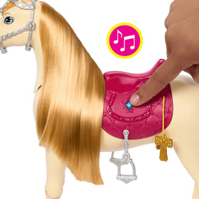 Pet the horse’s head to nurture it and hear a neigh.