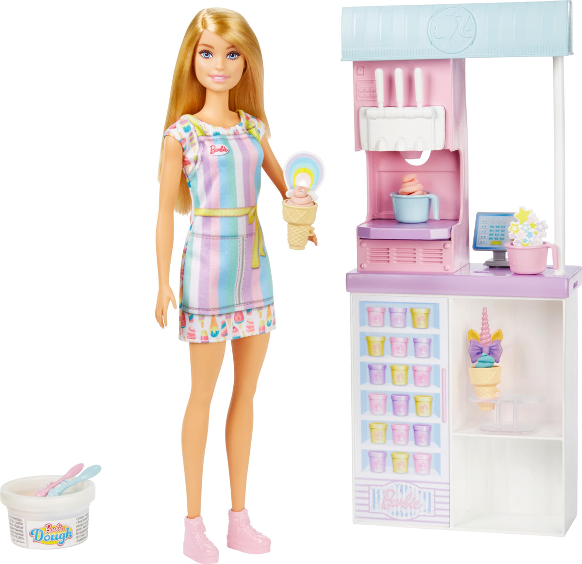 Barbie ice cream shop doll ready for imaginative service scenes