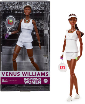 Barbie Venus Williams doll in 2007 uniform, ideal for display and collection.