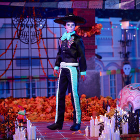 Barbie Ken Day of the Dead with sky blue accents enhancing visual storytelling