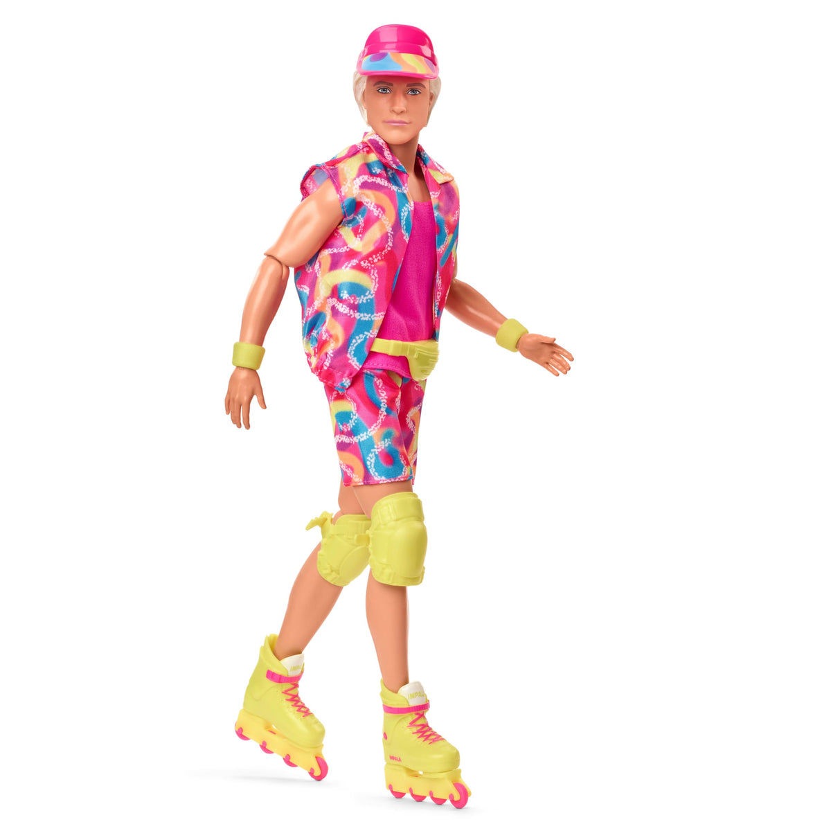 Barbie Ken doll with knee pads and wristbands for authentic skating vibe.