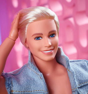Barbie Ken doll wearing light-wash jeans for film-inspired style