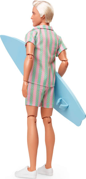 Barbie The Movie Ken with platinum blond hair for iconic scenes.
