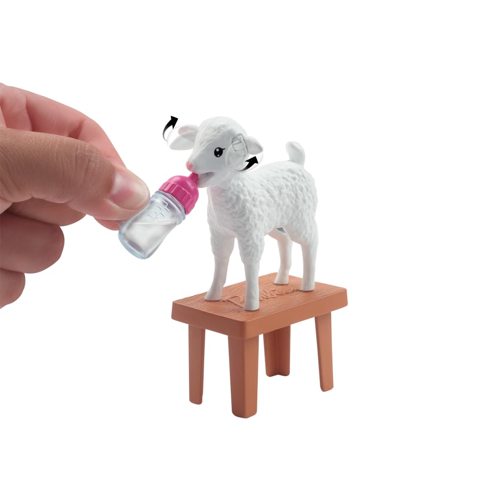 Barbie lamb with moving ears adds interactive farm care detail