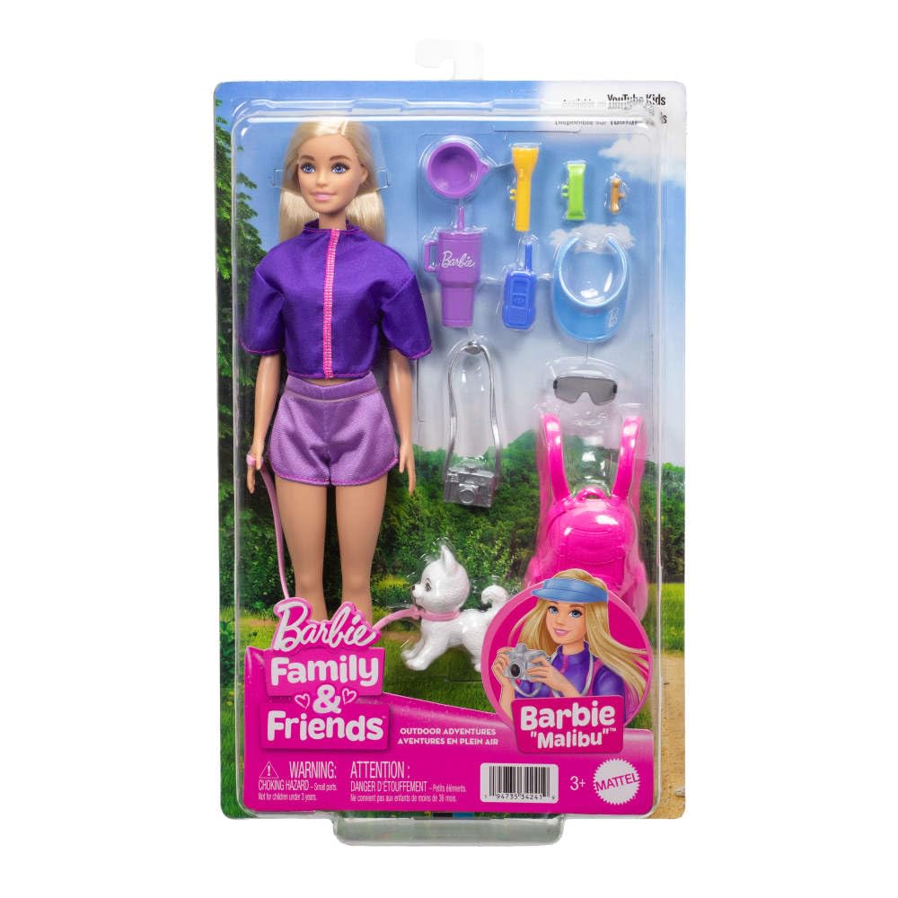 Barbie Malibu doll in hiking boots for rugged outdoor scenes