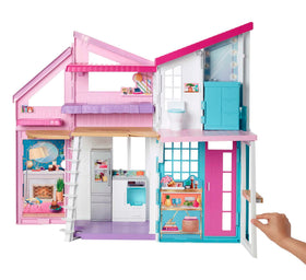Barbie Malibu House bedroom ceiling transforming into a bunk bed for sleepovers.