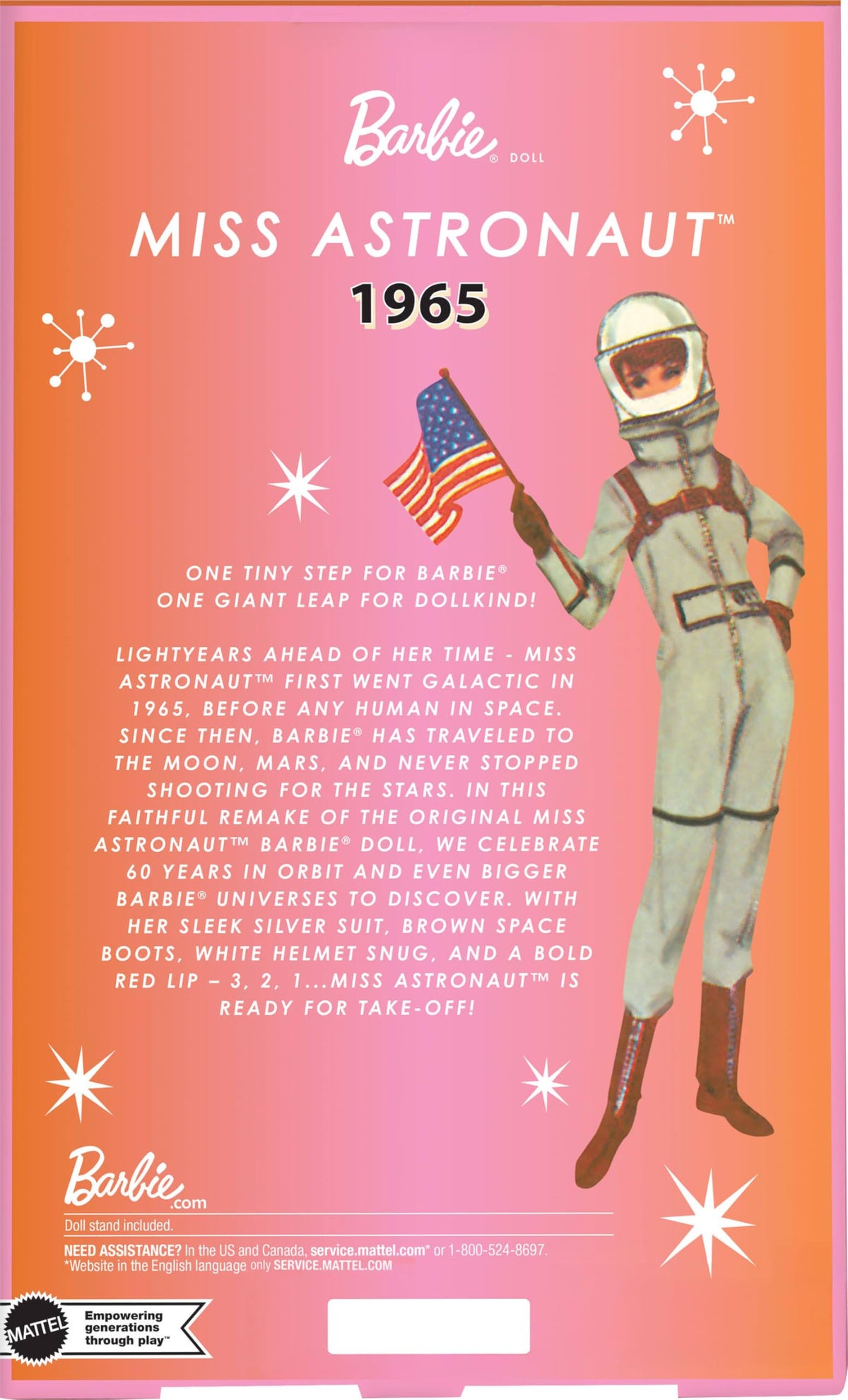 Barbie Miss Astronaut doll face detail highlighting vintage makeup