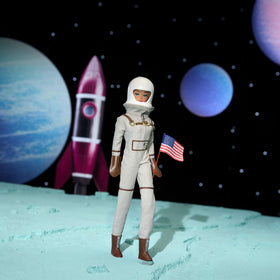 Barbie Miss Astronaut doll wearing helmet for authentic space-age presentation