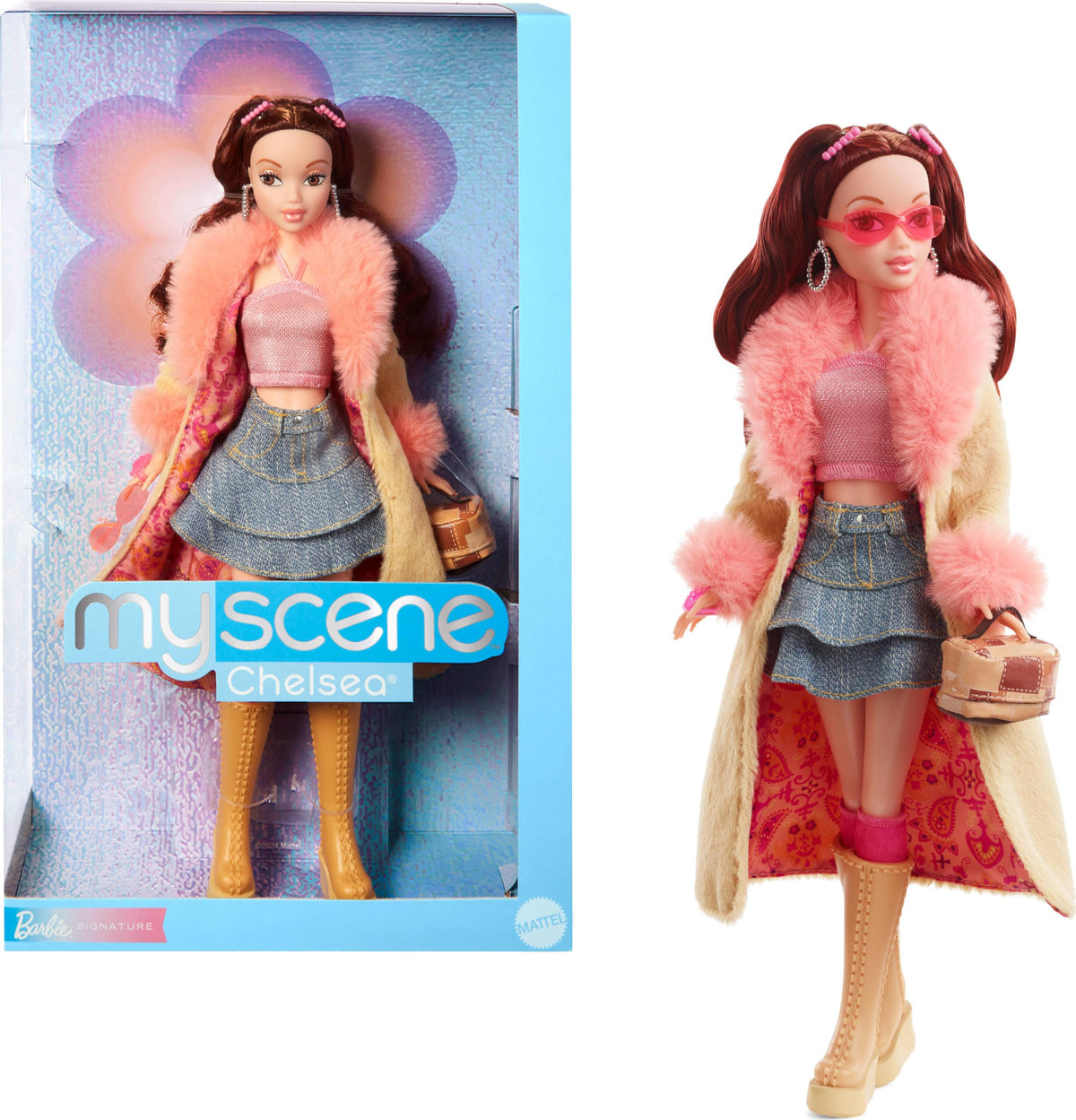 Barbie My Scene Chelsea in Y2K butterfly top supports imaginative play