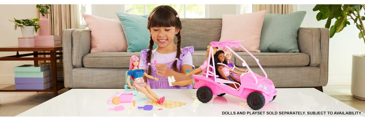 Barbie Mysteries Beach Detectives roof rack setup highlights extra gear storage for beach trips