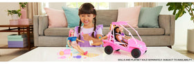 Barbie Mysteries Beach Detectives roof rack setup highlights extra gear storage for beach trips