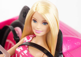 Barbie open-roof design enables sunny day adventures during pretend road trips.