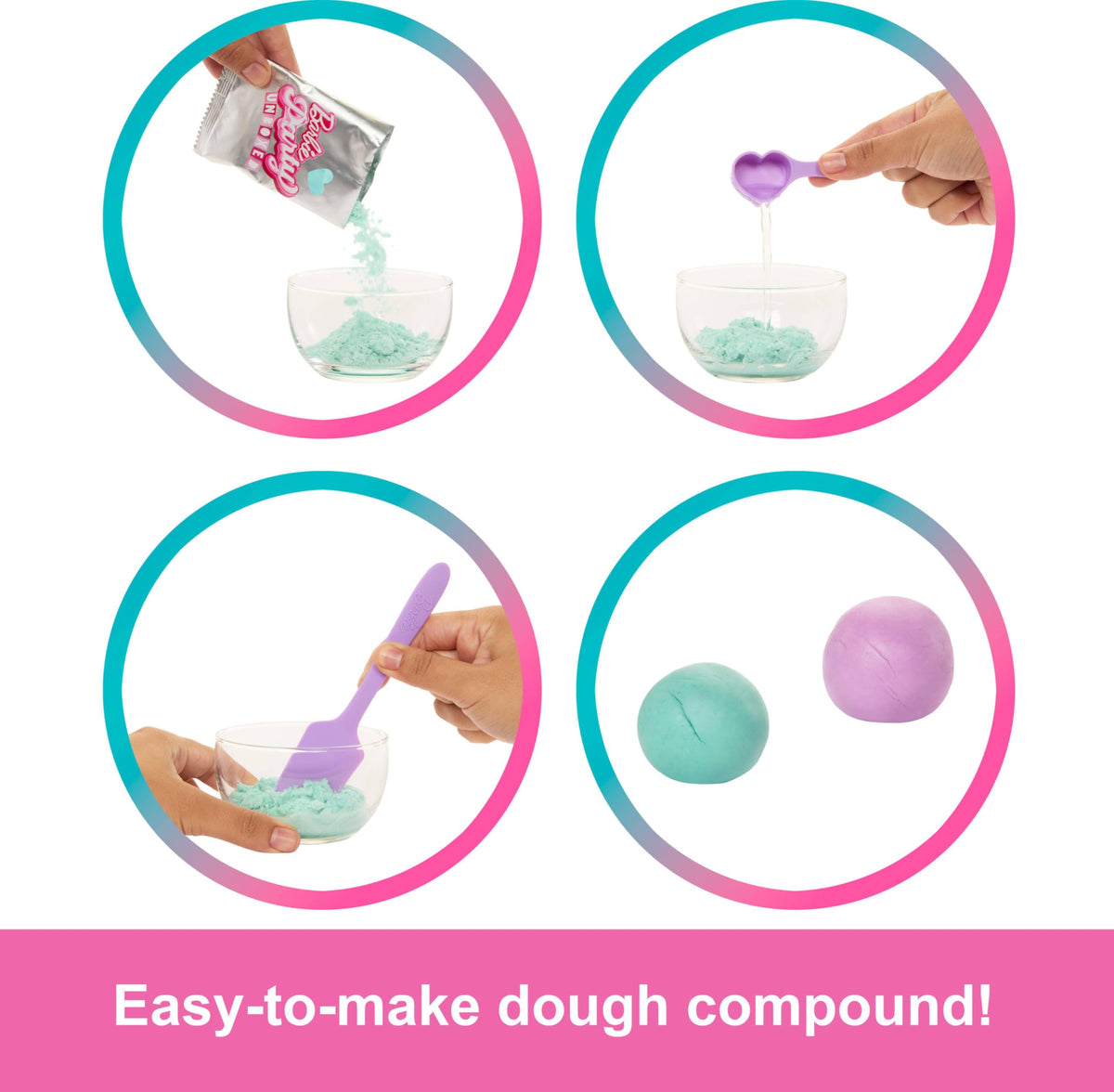 Barbie Party Unboxed dough kit for creating decorations and cake tops.