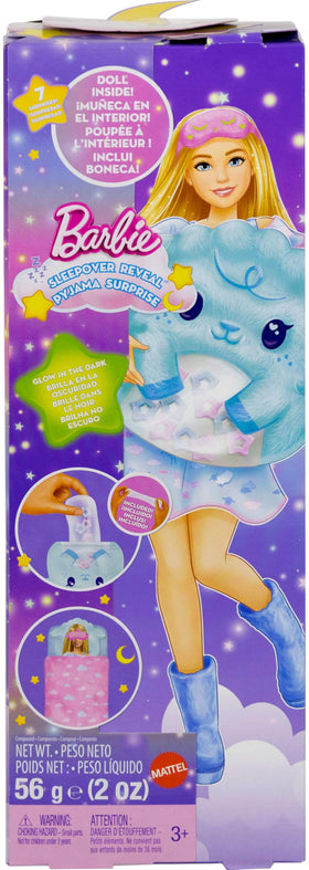 Barbie Party Unboxed Sleepover unboxing scene showcases seven surprises for imaginative play.