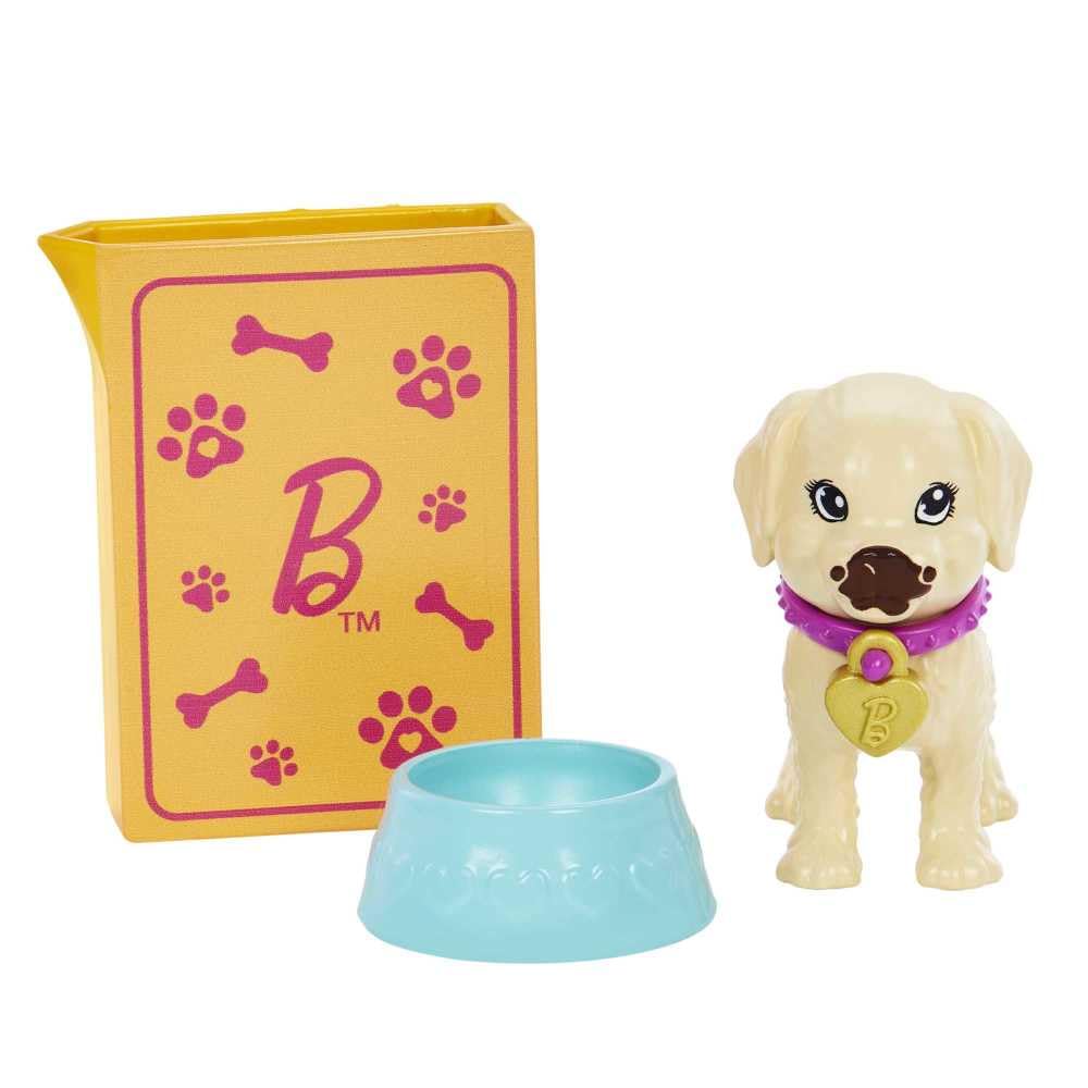 Barbie pet carrier with side door for easy transport of puppies.