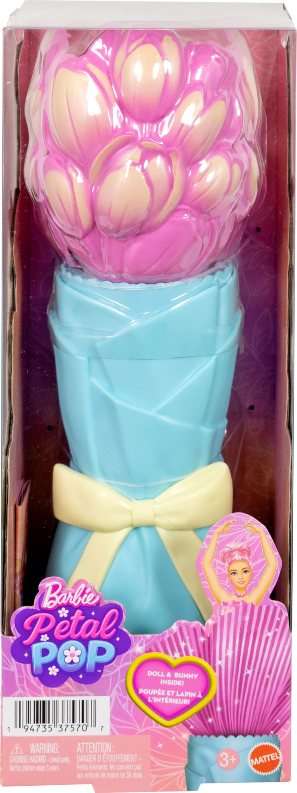 Barbie Petal Pop pink tulip dress detail for vibrant dress-up