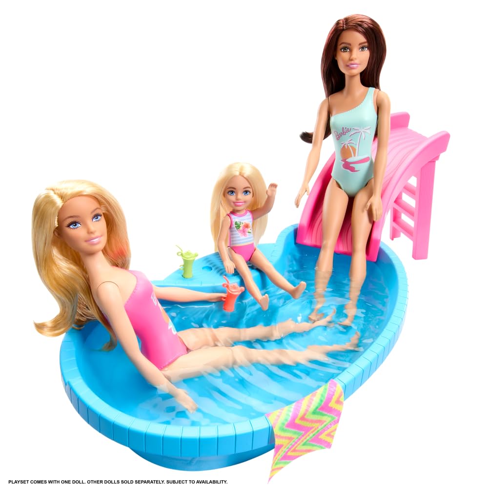 Barbie pool playset doll with tropical details supports immersive pretend moments