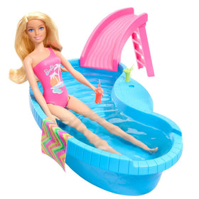 Barbie pool playset pool with ladder invites exciting splash moments for pretend play