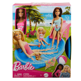 Barbie pool playset poolside imagination boosts summer-themed roleplay