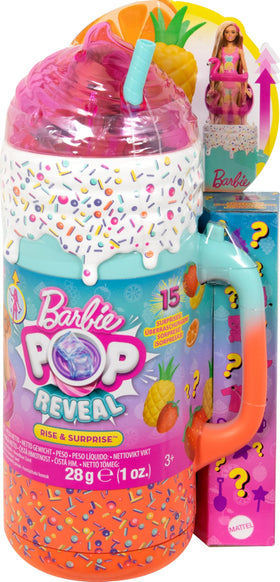 Barbie Pop Reveal flamingo accessories for a beach-ready play look.