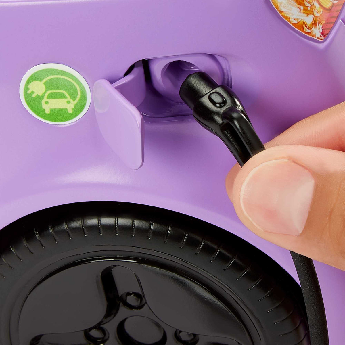Barbie purple finish exterior details for stylish rides.
