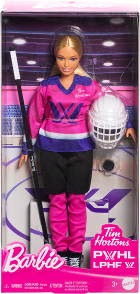 Barbie PWHL 2025 doll in action pose inspires role models on ice.