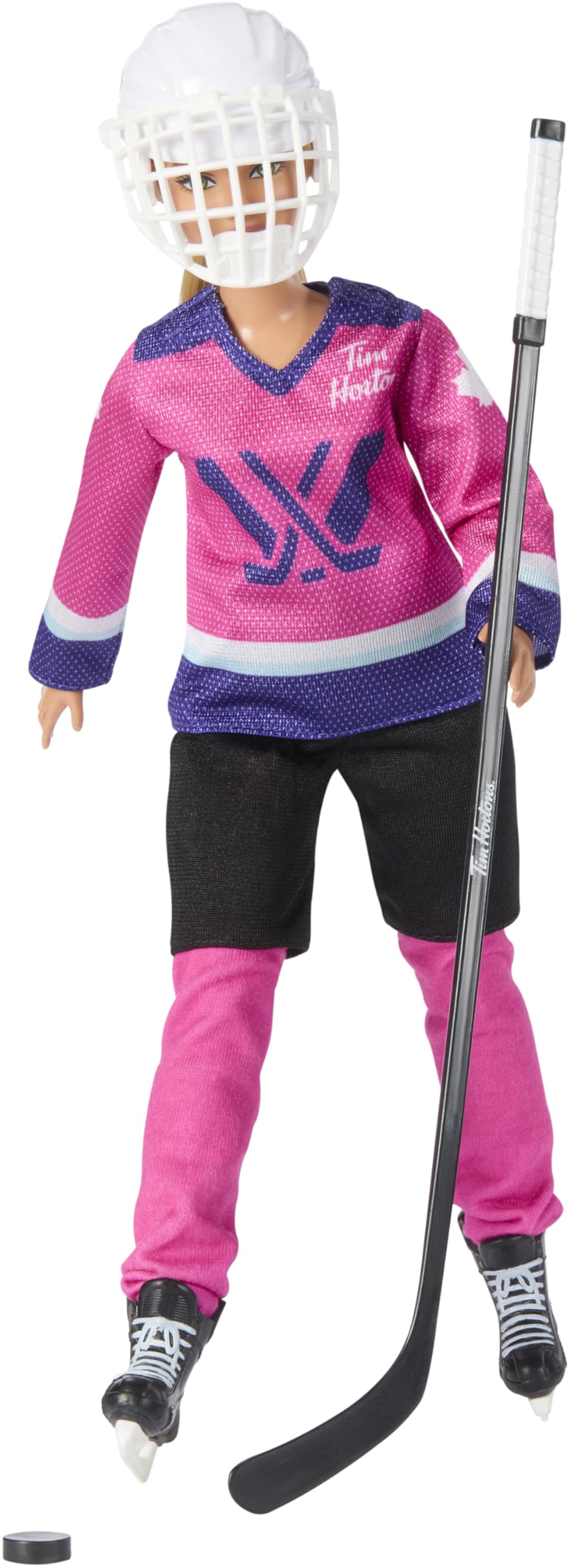 Close-up of Barbie PWHL 2025 jersey detail highlighting vibrant colors and team spirit.
