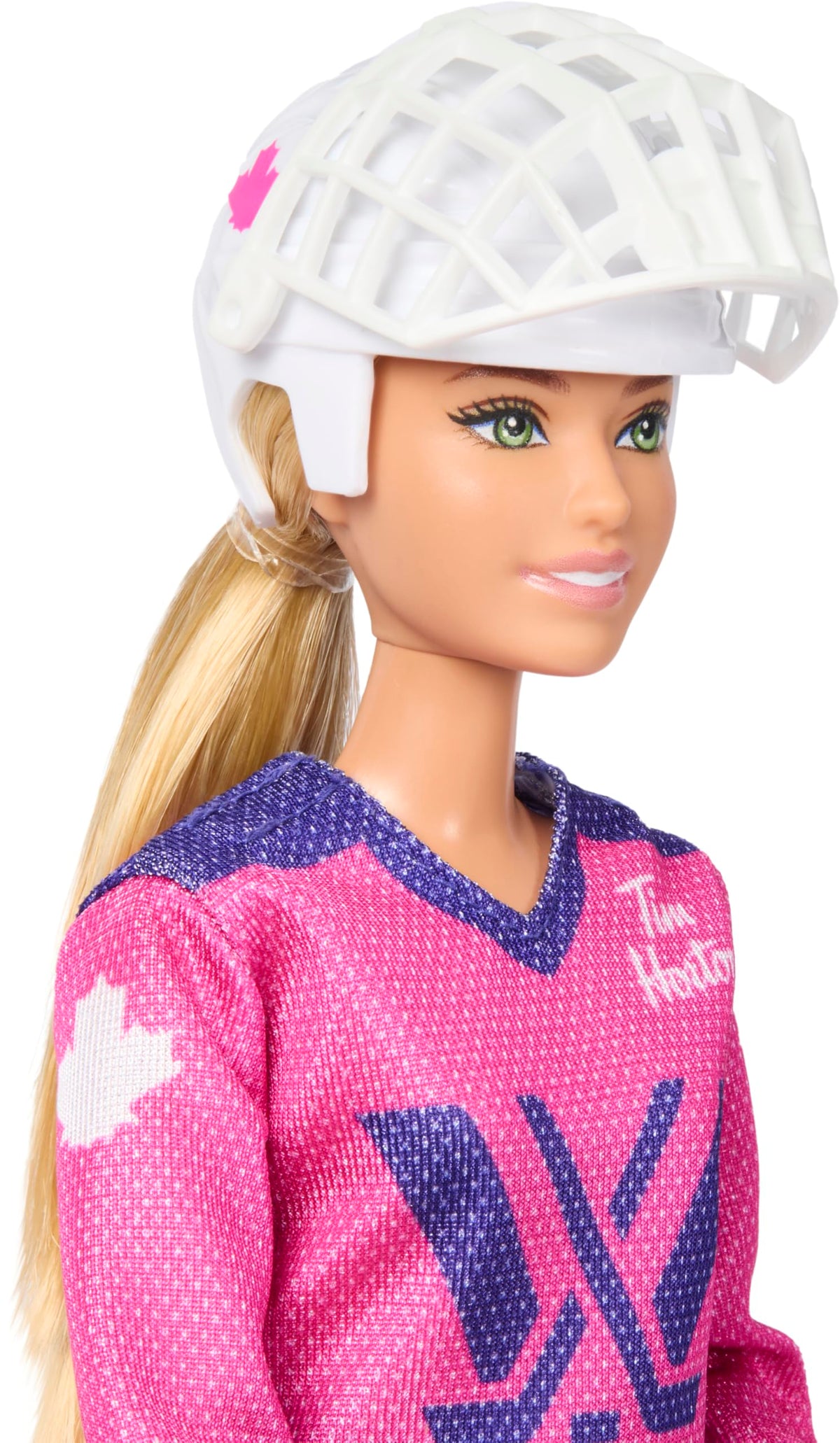 Barbie PWHL 2025 hockey stick and helmet setup supports interactive play.