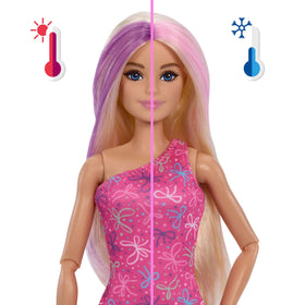Barbie Rise & Surprise color-change hair revealing highlights with icy cold and warm water.