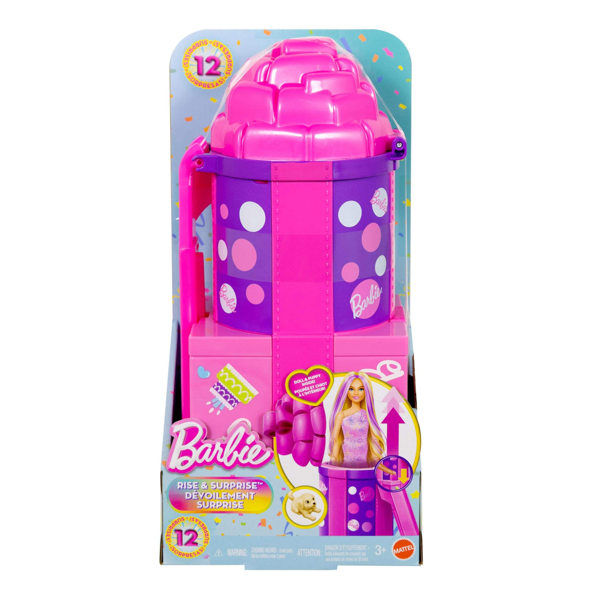 Barbie Rise & Surprise is suitable for kids ages 3 and up.