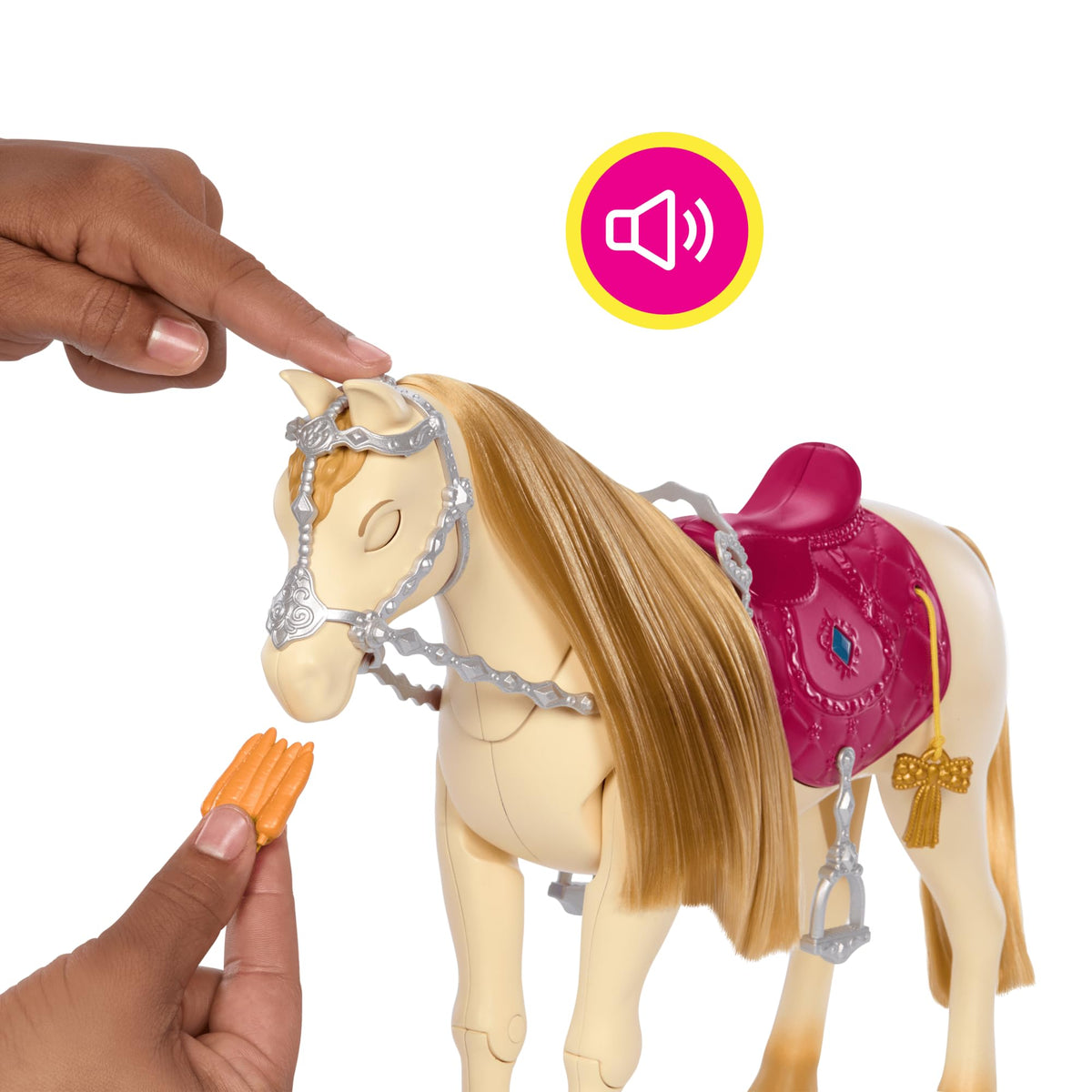 Saddle gem activates songs inspired by The Great Horse Chase show.
