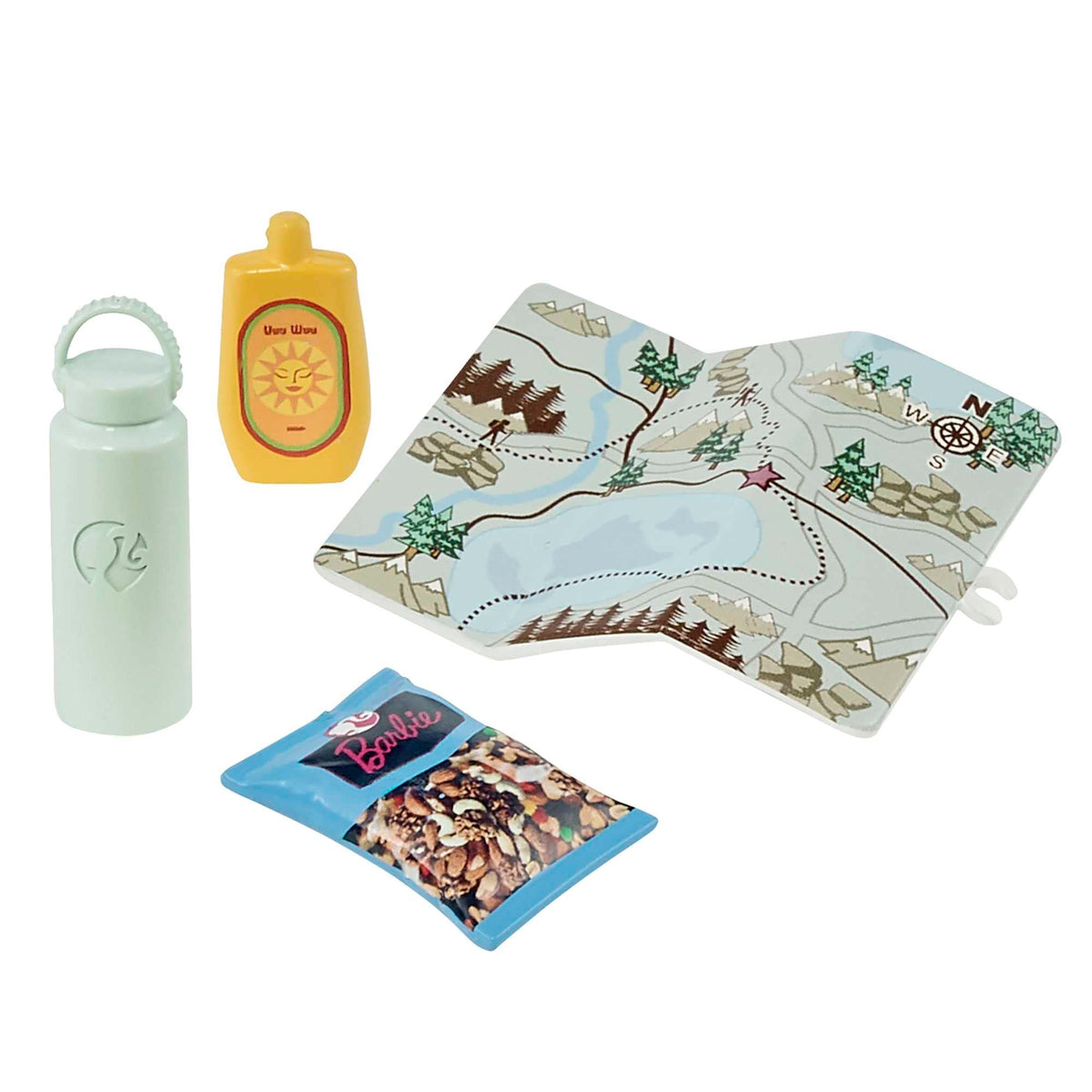 Barbie Self-Care doll includes suntan lotion and snack for mindful breaks.