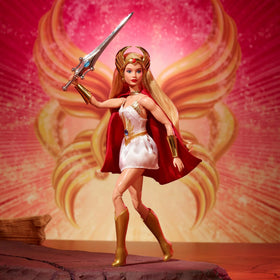 Barbie She-Ra red cape adds dramatic flair to the pose.