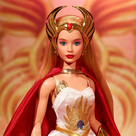 Barbie She-Ra satin dress detail showcases premium craft and finish.