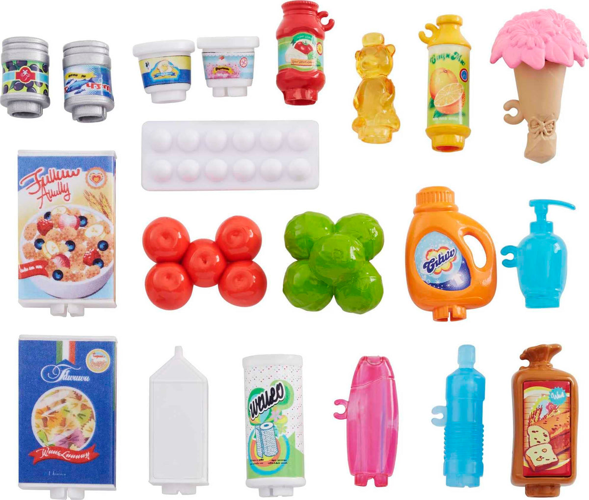 Barbie shopping bag on hook supports tidy, easy cleanup.