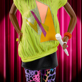 Barbie Signature DeeDee 1986 animal print leggings with rainbow gradient.