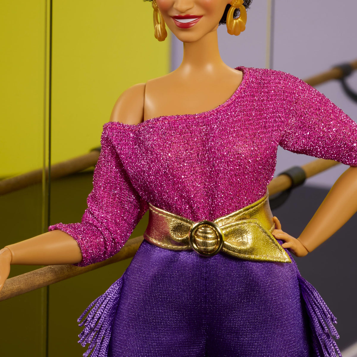 Barbie Signature Debbie Allen doll in purple fringe pants and stage-ready style