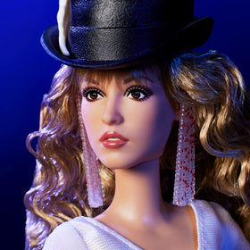 Barbie Signature doll wearing flowing white dress, ideal for shelf display and nostalgic gifting.
