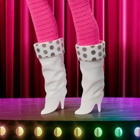Barbie Signature Rockers purple headband completes retro look for display.