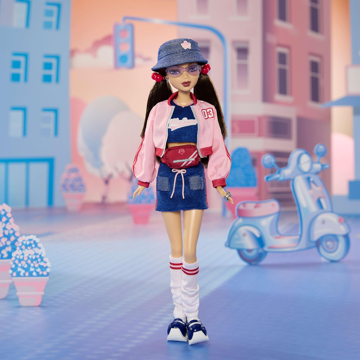 Barbie Signature Nolee in blue terrycloth matching set for styling inspiration.
